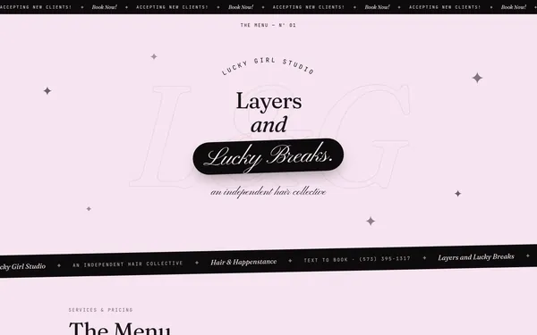 Lucky Girl Studio website home page